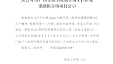 2022年度beat365官方网站辅导员工作研究课题立项公示