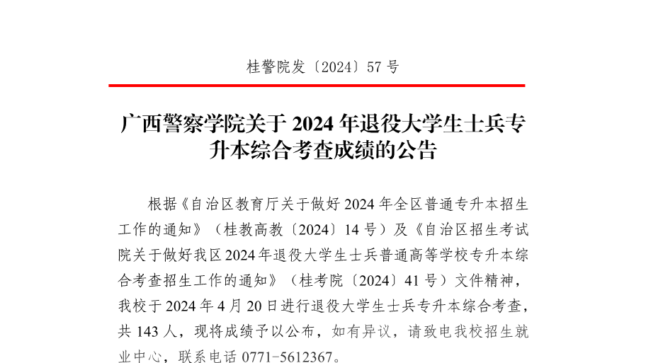 beat365官方网站关于2024年退役大学生士兵专升本综合考查成绩的公告
